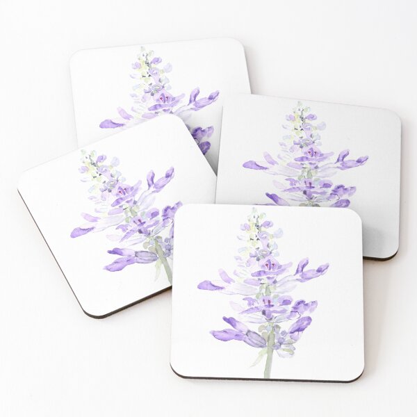 Item preview, hand painted one purple fernleaf lavender watercolor designed and sold by ColorandColor.