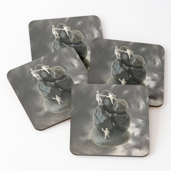 Item preview,  Art Stone Sculpture. Climbers Grey Background designed and sold by Bagsyrose.
