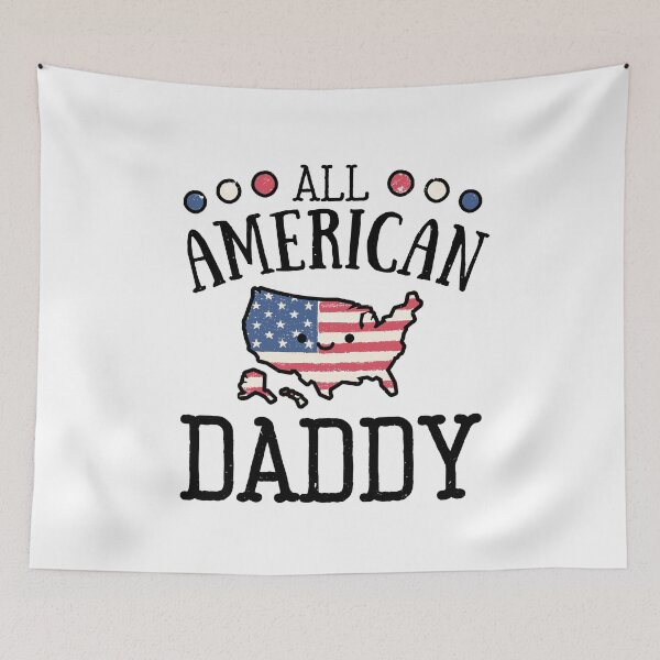 Aperçu de l'œuvre All American Daddy Funny Kawaii Cute Stars & Stripes America créée et vendue par modernfamgear.