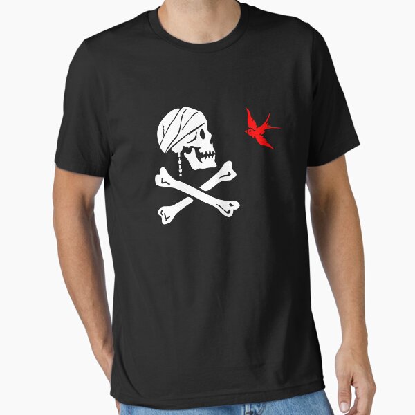 Vista previa del artículo con la obra «La bandera del Capitán Jack Sparrow», diseñado y vendido por NevermoreShirts.
