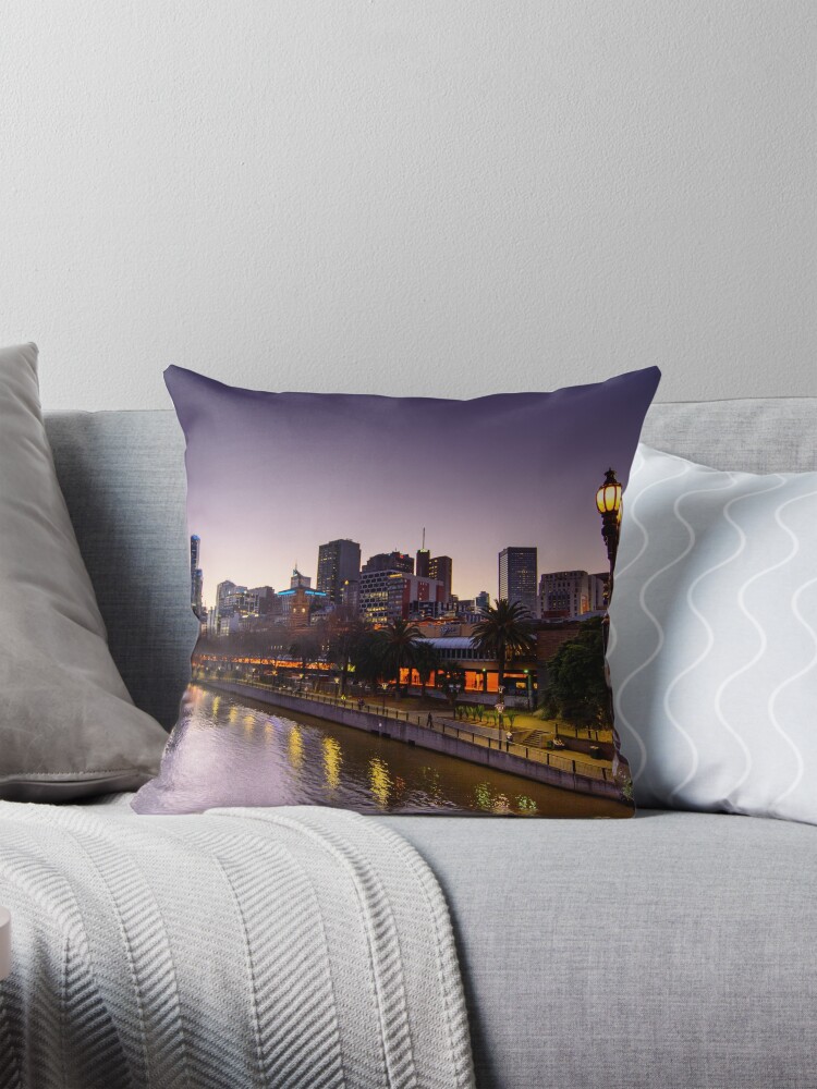 Thumbnail 1 of 4, Pillow, Yarra Sunset designed and sold by wolfcat.