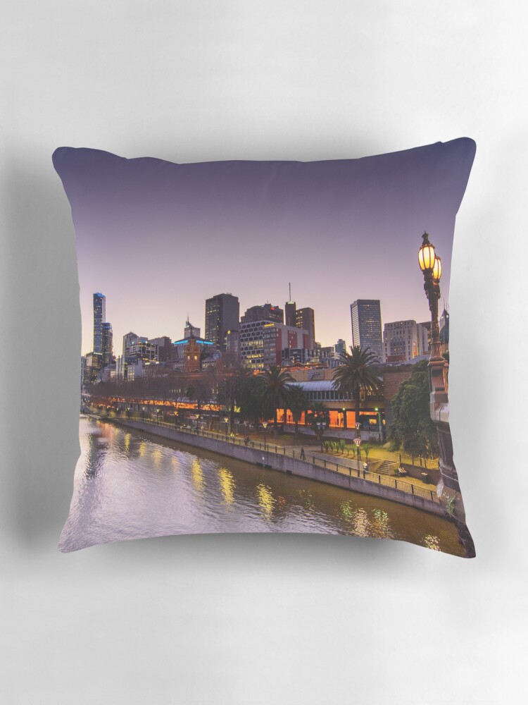 Thumbnail 3 of 4, Pillow, Yarra Sunset designed and sold by wolfcat.