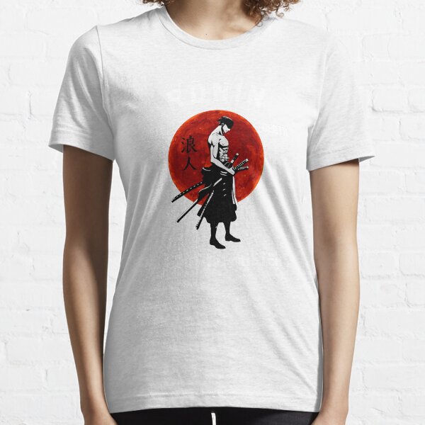 Roronoa Zoro Ronin Jusqu'à la mort pas de dieux pas de maîtres ao đen T-shirt essentiel
