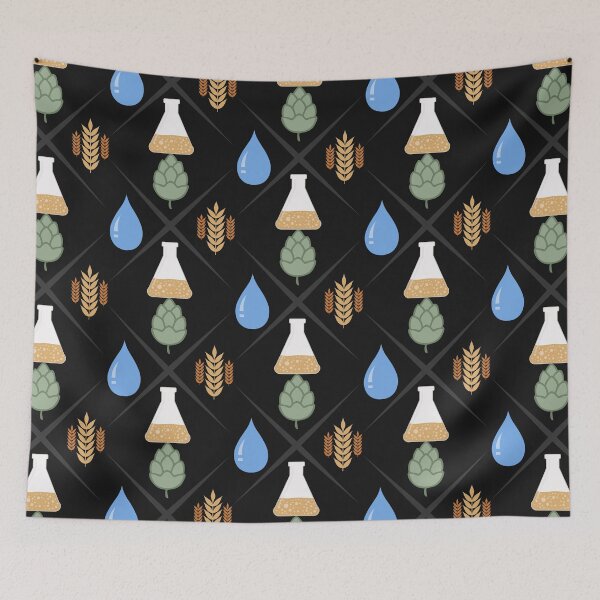Item preview, Homebrewing Ingredients Water, Grain, Hops and Yeast - Flat Colours designed and sold by BRU Design.