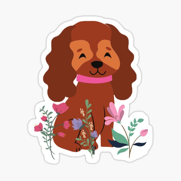 Dog Flower Animals Love Doodle Cool Aesthetics Cute Funny - Temu