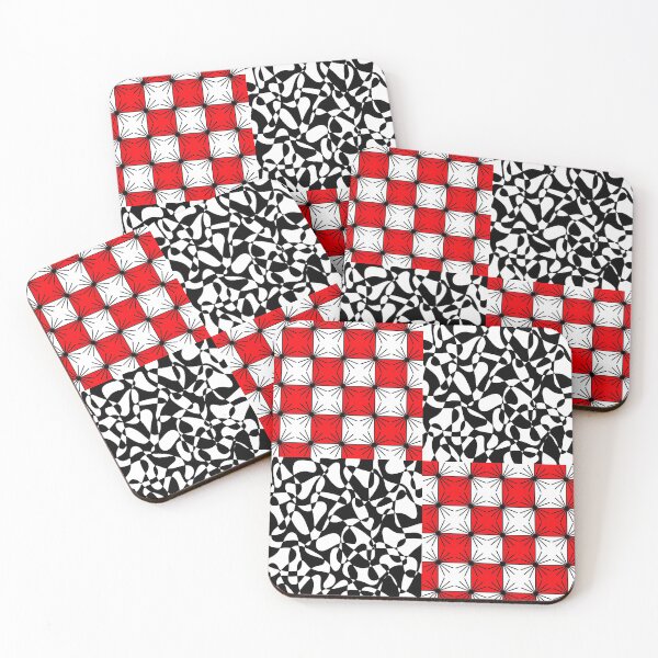 Item preview, Abstract geometric pattern - red, black and white. designed and sold by K.S ART.