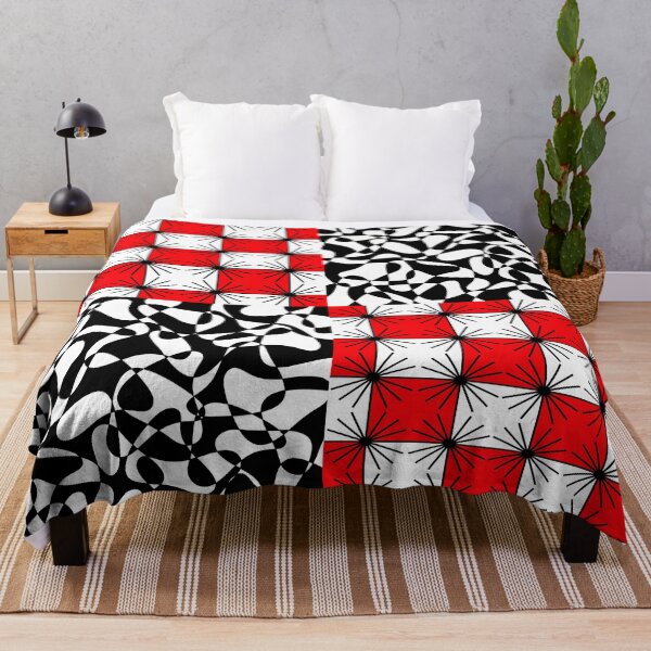 Item preview, Abstract geometric pattern - red, black and white. designed and sold by K.S ART.