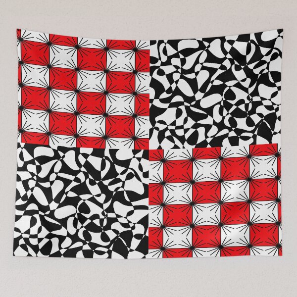 Item preview, Abstract geometric pattern - red, black and white. designed and sold by K.S ART.