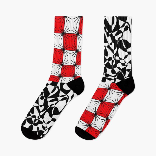 Item preview, Abstract geometric pattern - red, black and white. designed and sold by K.S ART.