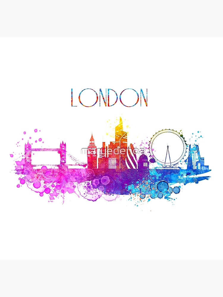 Disover London City Skyline In Watercolor Bag
