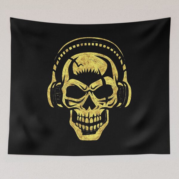 Item preview, Skull with Headphones Abstract Tribal Tattoo Style designed and sold by Naumovski.