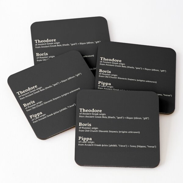 Item preview, The Goldfinch Theodore, Boris, Pippa names etymology designed and sold by YourNameStory.