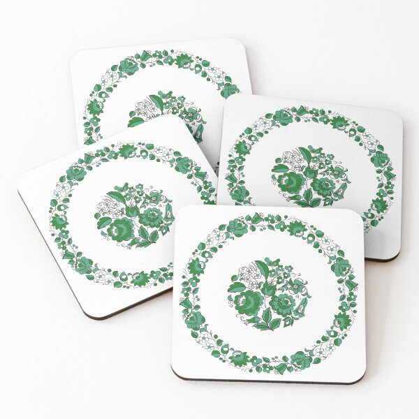 Item preview, Traditional hungarian pattern design with flower from Kalocsa -green designed and sold by Chino20.