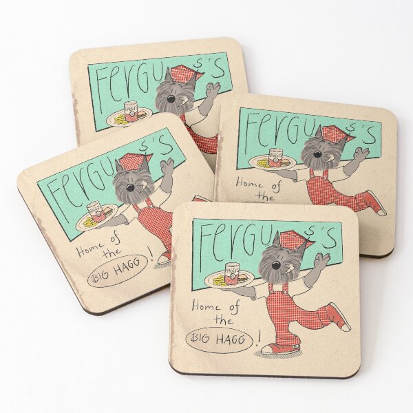 Item preview, Vintage Advertising Parody - Burger Joint with Haggis - Scottish Terrier designed and sold by HalloMolly.