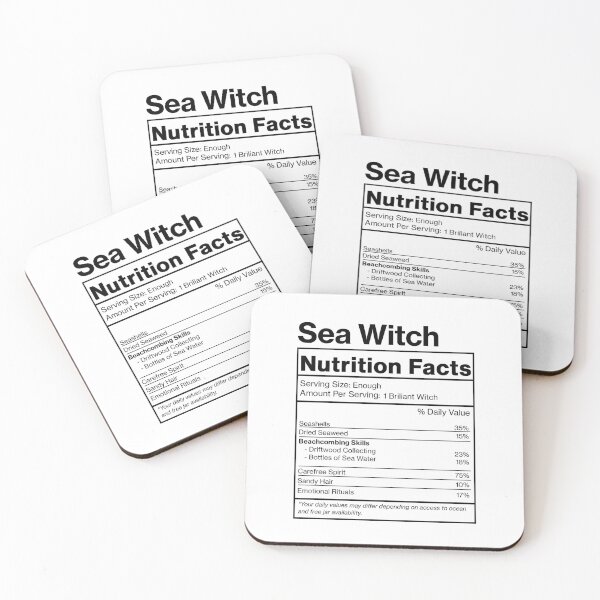 Item preview, Funny Sea Witch Nutrition Facts designed and sold by Sophie Earl.