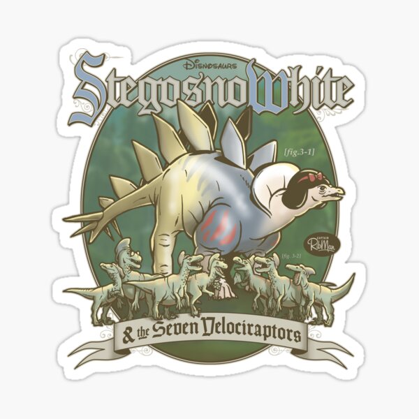 PREHISTORIC PRINCESS - StegosnoWhite & The Seven Velociraptors Sticker