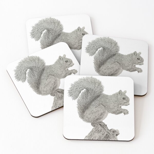 Item preview, Dotwork Squirrel Art Print designed and sold by DrawWithSacha.