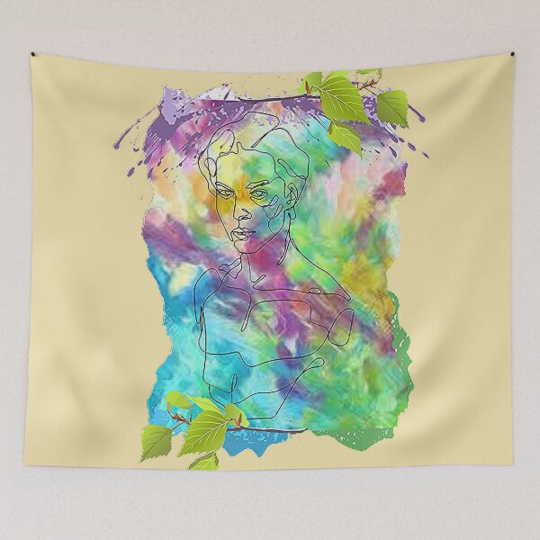Item preview, Graphic Psychedelic Linear Abstract Face of a man, Trippy Psychedelic Arte Abstracto designed and sold by Adri Barnard.