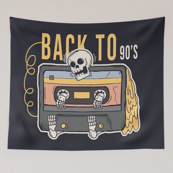 Item preview, Vintage Old Tape Cassete with Skull Illustration designed and sold by Peekonet.