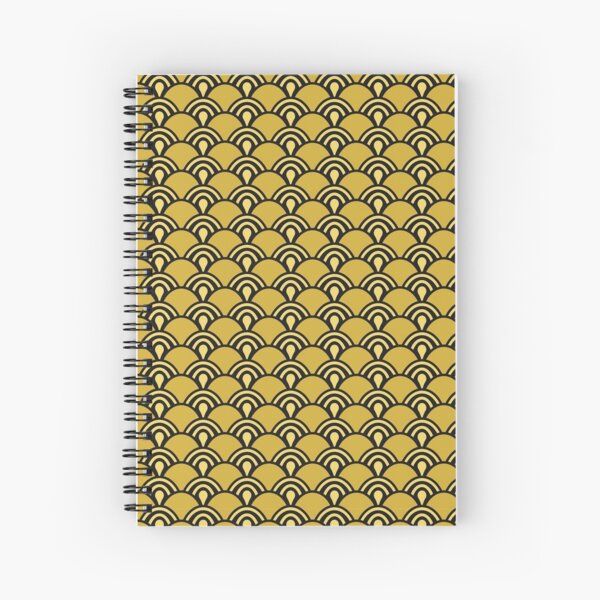Vagues Japonaises Lignes et Disques - jaune Cahier à spirale