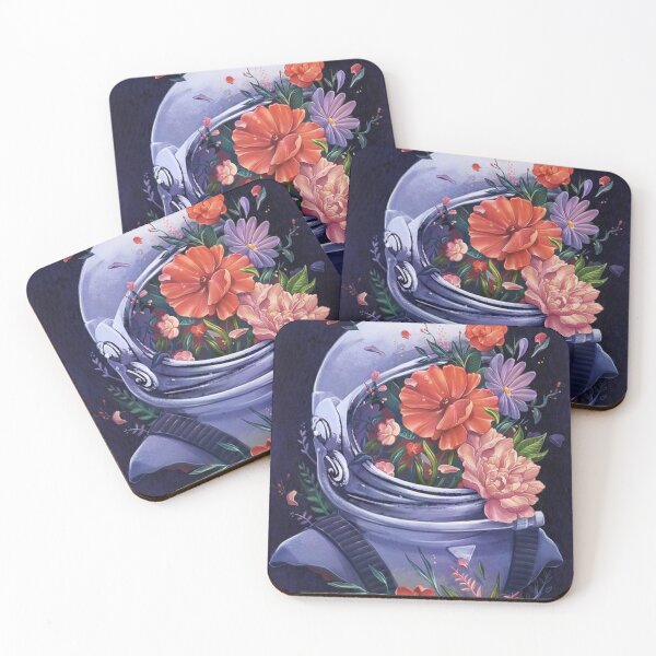 Item preview, Outer Space Astronaut and Flowers Digital Art Retro designed and sold by Rakuten Mallor.