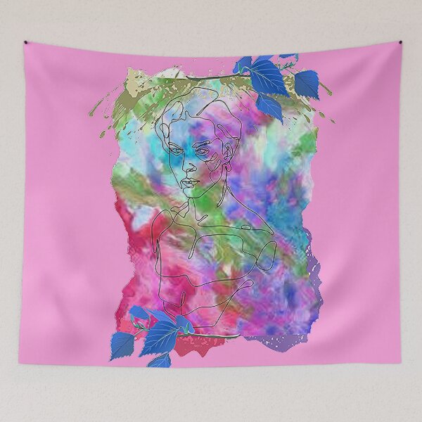 Item preview,  Graphic Psychedelic Linear Abstract Face of a man, nr 3,Trippy Psychedelic Arte Abstracto designed and sold by Adri Barnard.