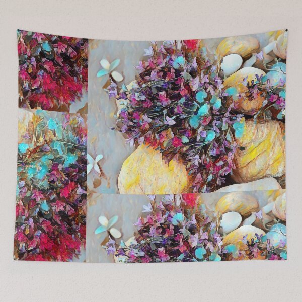 Item preview, Rock garden oil painting flowers designed and sold by Patricia Piotrak.