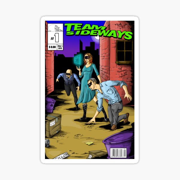 Team Sideways Comic Cover Sticker