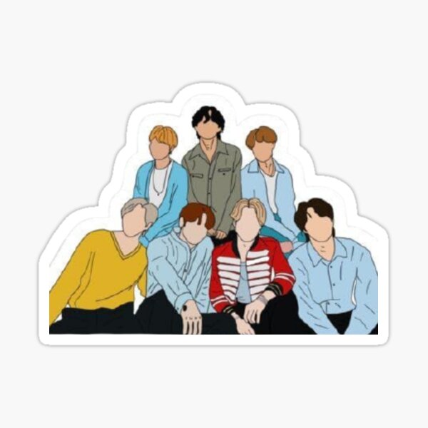 bts cartoon sticker for sale by delmadavis redbubble