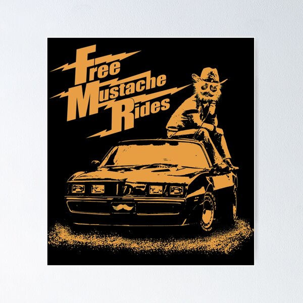 Item preview, Free mustache Smokey and the bandit car movie art designed and sold by CynthiaRafael.