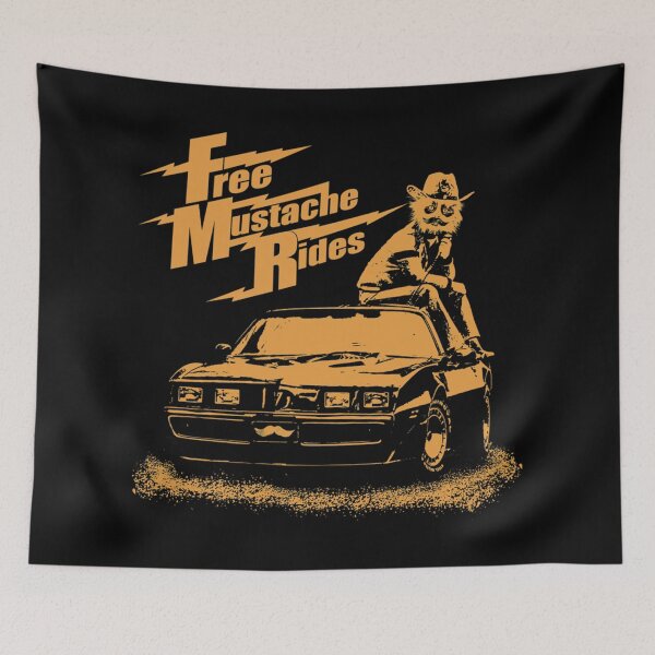 Item preview, Free mustache Smokey and the bandit car movie art designed and sold by CynthiaRafael.