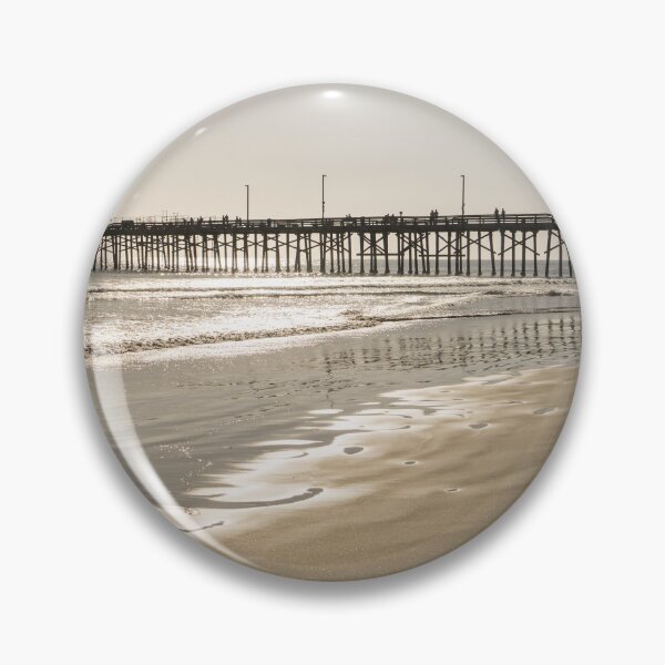 Item preview, Glossy Golden Beach Vibe - Sunshiny Newport Beach Pier Orange County California designed and sold by Georgia Mizuleva.