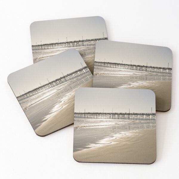 Item preview, Glossy Golden Beach Vibe - Sunshiny Newport Beach Pier Orange County California designed and sold by Georgia Mizuleva.