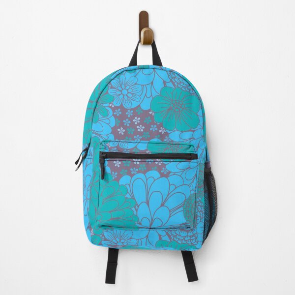Item preview, Blue, turquoise and green floral pattern on a dark background designed and sold by Julie  Owen.