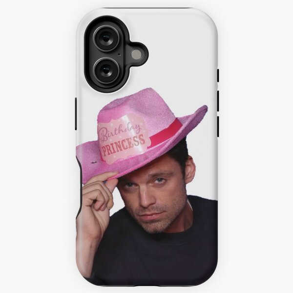 Item preview, Yee Haw! Sebastian Stan with Pink birthday Princess Cowboy Hat designed and sold by L1 Creations.