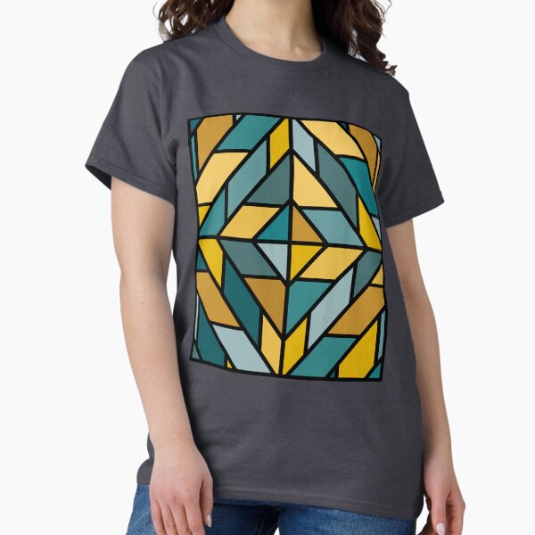 Item preview, Geometric Pattern Tiles in Mustard Yellow and Teal designed and sold by OneThreeSix.