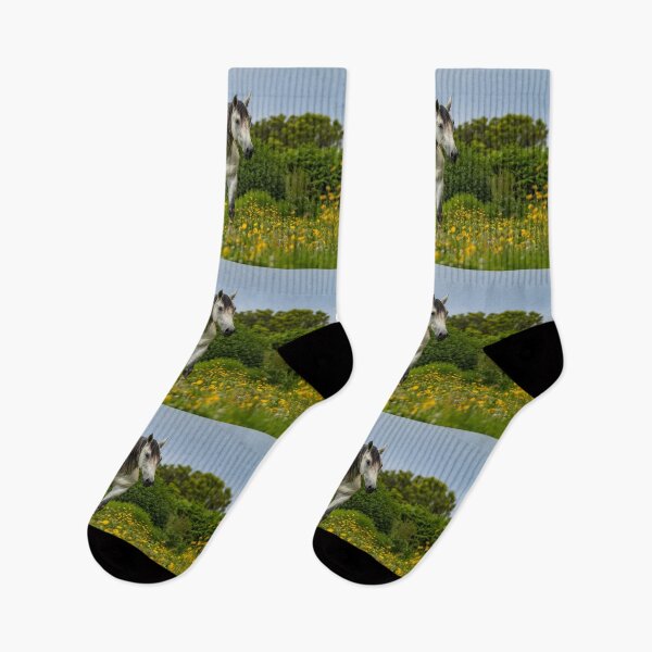 Item preview, Fairy tale horse, Lusitano breed, running free outdoors at flower field. designed and sold by AylaHarbich.