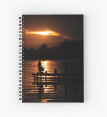 Fishing at dusk Spiral Notebook