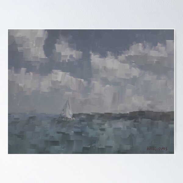 Item preview, Yacht off Clarach Bay Art by Simon Williams designed and sold by WibbleDesign.