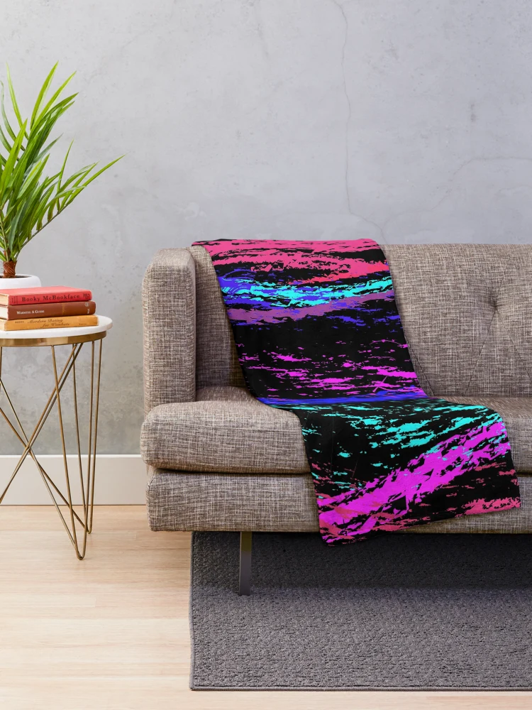 Thumbnail 2 of 6, Throw Blanket, Color Splash Abstract Pattern designed and sold by Rizty.