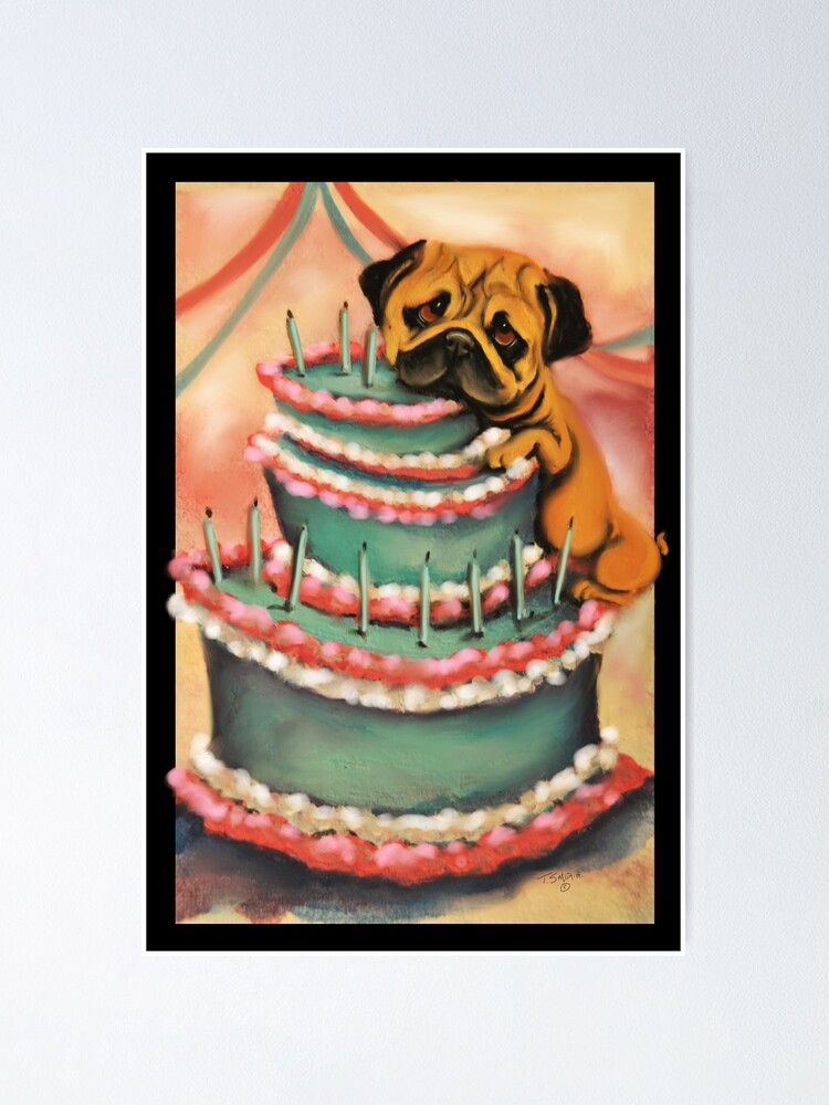 pug dog birthday cake