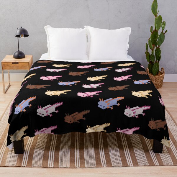 Minecraft Axolotl Pattern Throw Blanket