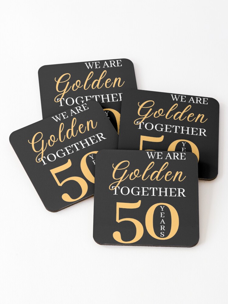 50th Wedding Anniversary Coasters Set of 4