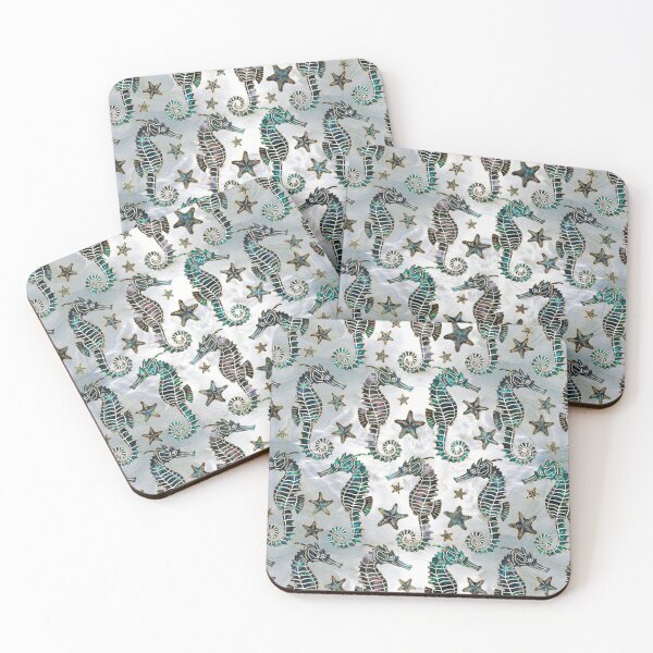 Item preview, Sea horse Starfish Abalone Pattern designed and sold by k9printart.
