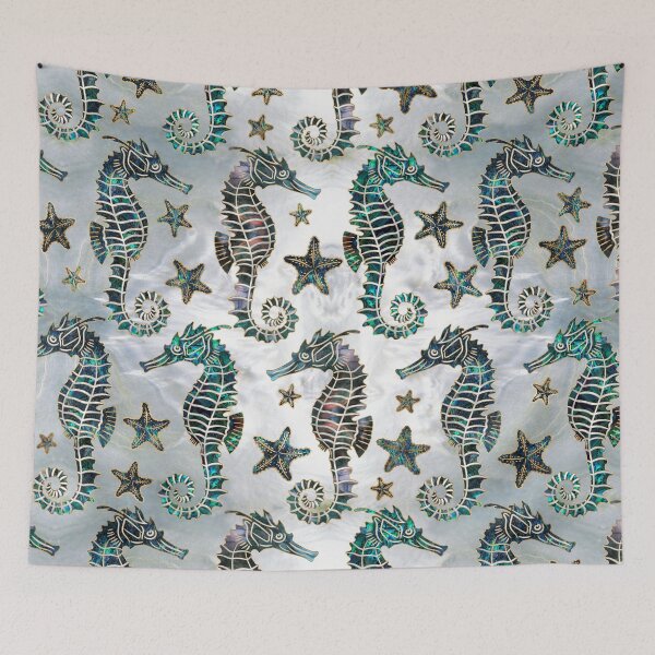 Item preview, Sea horse Starfish Abalone Pattern designed and sold by k9printart.
