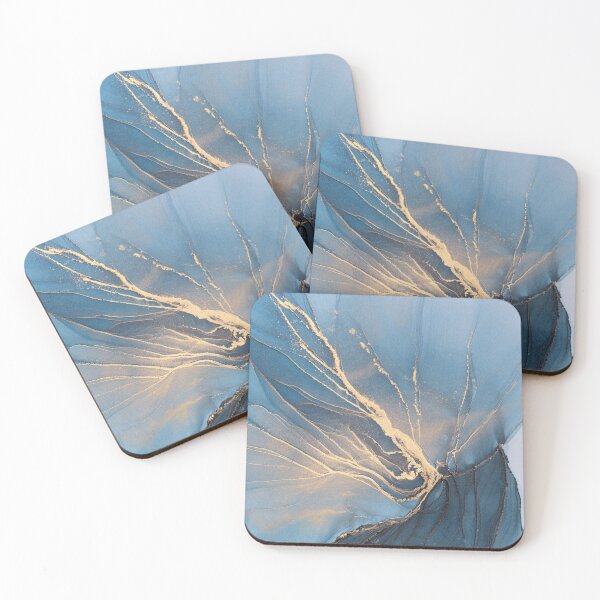 Lightning - Mixed Media Art Coasters (Set of 4)