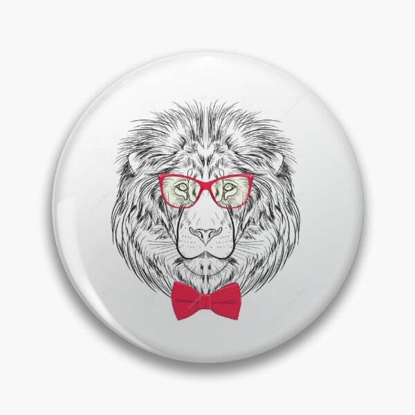 Item preview, lion wearing glasses designed and sold by Jouryshop.