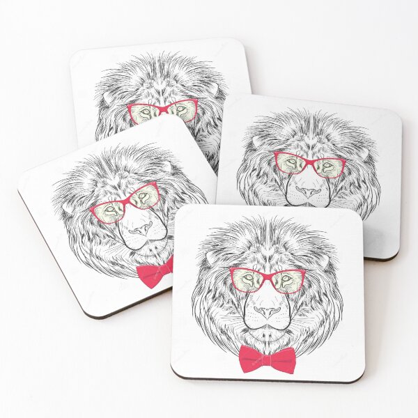 Item preview, lion wearing glasses designed and sold by Jouryshop.