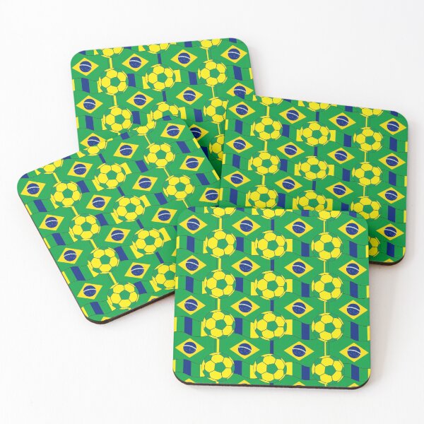 Item preview, Brazilian Flag Color Football Pattern - Football designed and sold by cravingmart.