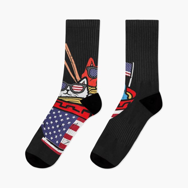 Item preview, Cats Ramen Anime American Flag USA Funny 4th Of July Fourth designed and sold by toricak06.